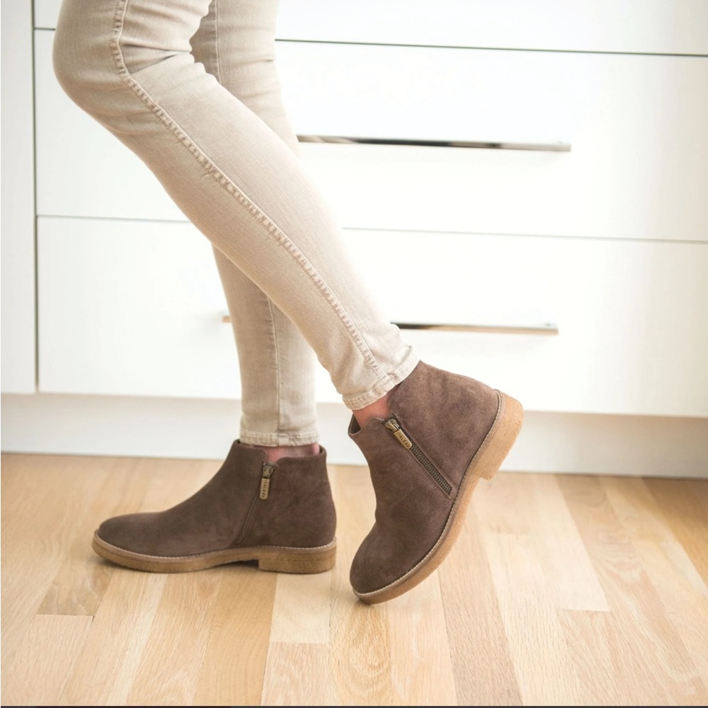 ITALEAU Waterproof Foliana Leather Rain Booties Nut